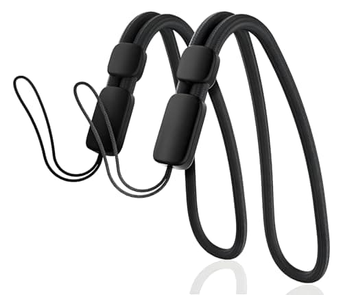 XILIYAI 2 Pack Hand Wrist Strap Lanyard, Adjustable Black Nylon Hand Wrist Straps Wrist Strap for Mobile Phone Case Holder, Camera, Key, AirPods Pro, Camera, Key, GoPro, USB Drive, Ski Glove
