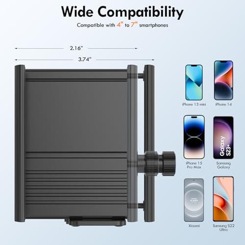 Idoove for Airtag Holder for Bike Phone Mount, Bicycle Phone Mount Compatible with Airtags, Anti-Theft Air Tag GPS Tracker Motorcycle Handlebar Cell Phone Clamp, Scooter Phone Clip (Full Metal, Black) — view 6