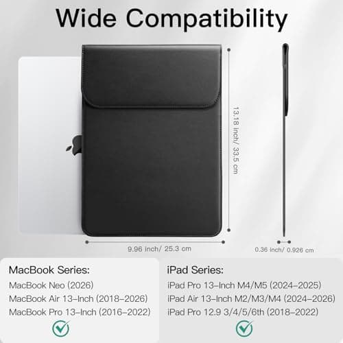 JETech Slim Laptop Sleeve for 13-Inch Devices, Black — view 2