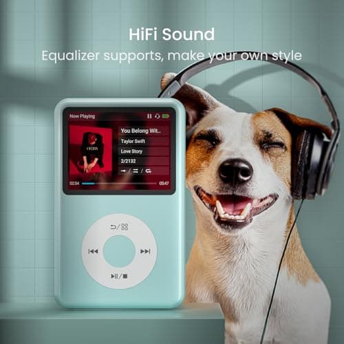 Mp3 Player with Bluetooth Y1 Portable Music Digital Players Supports Playlist Audiobook Video Nice Gadget for Kids Teal — view 5