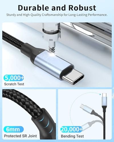 Short USB A to USB C Charger Cable for Car, 5-Pack 1 ft (0.3m) Small USBA to USBC Fast Charging Cable Short, Durable Nylon 30CM USBC Cord, Lead Multi Pack for iPhone 17 16 15 Samsung, Huawei, Pixel — view 4