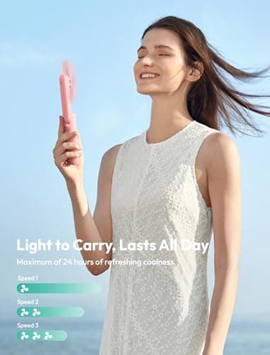 Aecooly Slim Handheld Fan,Thin Portable Fan,USB Rechargeable — view 4