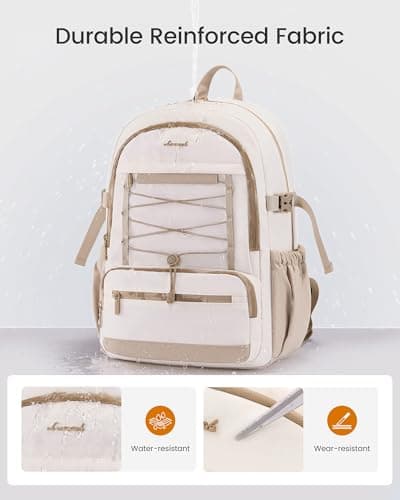 LOVEVOOK Backpack Womens, School Bags for Girls, 15.6 inch Laptop Rucksack for Ladies Lightweight Travel Backpack with Large Cup Pocket, Waterproof Casual Daypacks for Secondary College Work Hiking — view 5