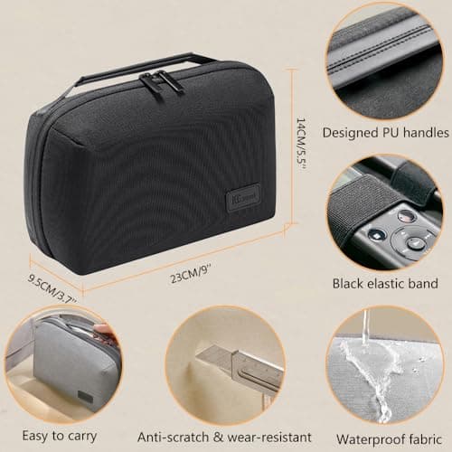 Kaxich Travel Electronics Organizer, Electronics Accessories Bag Portable Cable Organizer Case Waterproof Universal for Adapters Memory Cards, USB Cables (Beige) — view 3