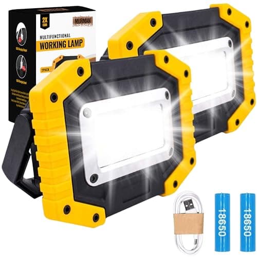 Hybrid Minds™ Rechargeable Work Light, 2 Pack Portable LED Floodlights