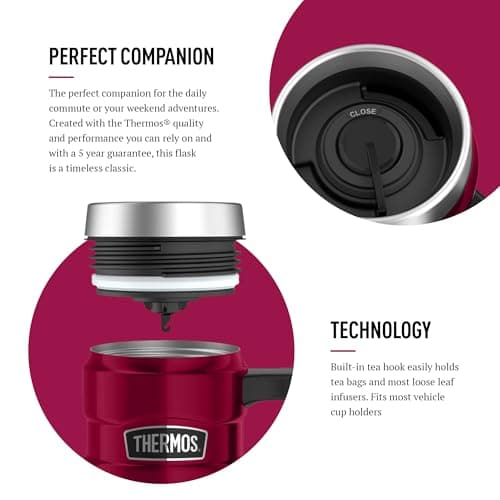 Thermos Stainless King Raspberry Pink Travel Mug (470ml) 7h Hot | 18h Cold — view 4