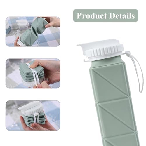 620ml Collapsible Water Bottles, Collapsible Leakproof Water Bottles(Green) — view 3