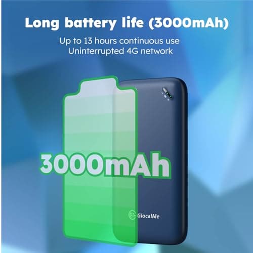 GlocalMe UPP 4G Mobile WiFi Hotspot, No SIM required, no roaming fees, MiFi Router with 1GB global Data, superlight 113g, Portable WiFi device for Travel in 200+ Countries (Blue) — view 6