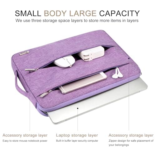 Voova Laptop Sleeve 14-15 Inch, Laptop Case for MacBook Air 15, Lavender — view 2