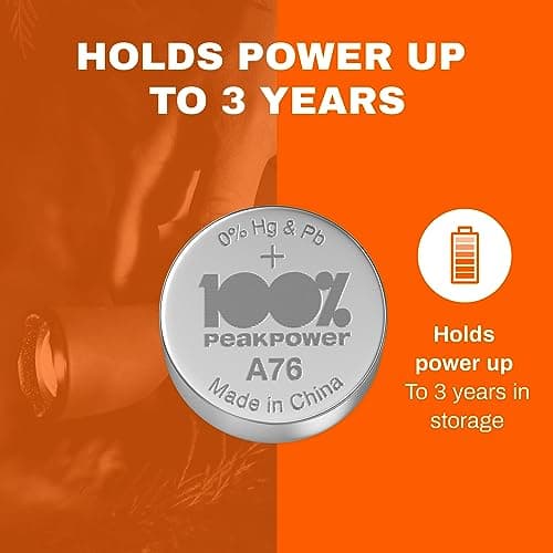 100PP LR44 Batteries 20 Pack | AG13 A76 1.5V for Watches & Toys — view 5