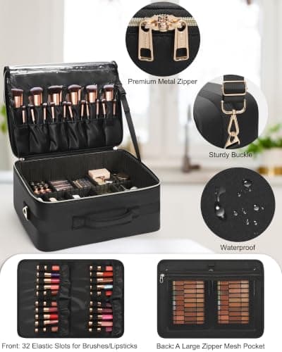 Relavel Extra Large Makeup Bag,Professional Makeup Case — view 4