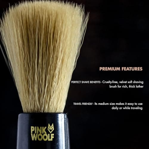 Pink Woolf Travel Shaving Kit For Men (Seabuckthorn & Aloe Vera) | Includes Pre-Shave Oil, Shaving Brush, Shaving Soap & After Shave Balm | Compact Grooming Combo – 50 ml Each (Pack of 4) — view 6