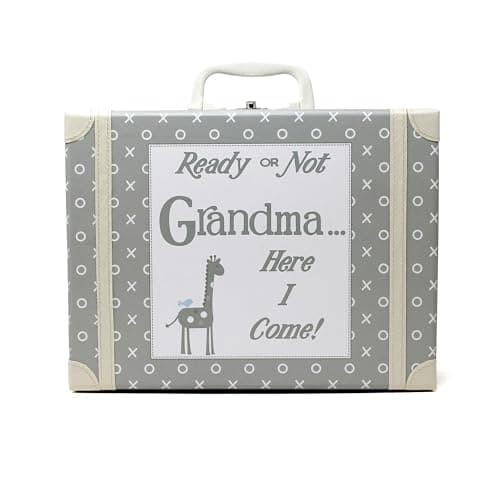 Pink or Grey Visit Grandma Kid's Suitcase Blanket Option (Grey Without Blanket) — view 2
