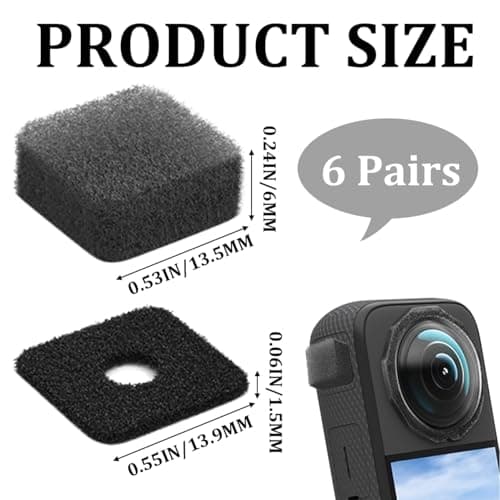 6 Pcs Microphone Winds Muff Compatible with Insta 360 X5/X4/X3/X2, Microphones Wind Noise Reduction, Anti-Noise Microphone Wind Replacement Accessories for Outdoor, Panoramic Action Camera Clear Audio — view 2