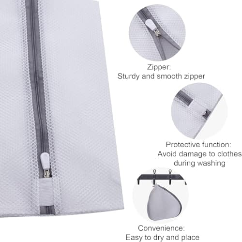 10 Pack Mesh Laundry Bags for Washing Machine, Wash Bags for Delicates — view 6