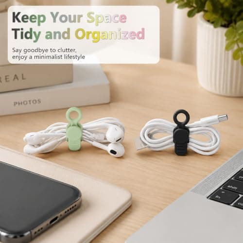 16Pcs Reusable Silicone Cable Ties, 10.5cm, 6 Colours — view 5