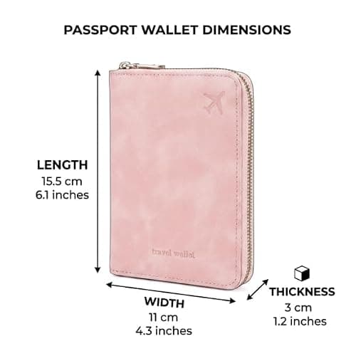 Yuiturt Family Passport Holder, RFID Travel Wallet - Pink — view 2