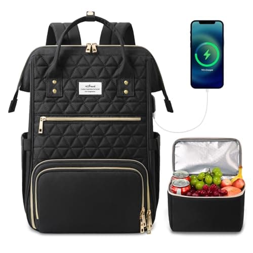 ETRONIK Laptop Lunch Backpack for Women, 17.3 inch Laptop Backpack