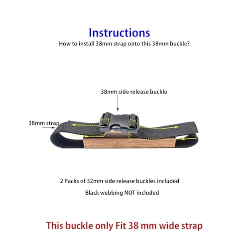 Ahijklmn Plastic Side Release Buckle Clips 38mm Heavy Duty Plastic Rucksack Replacement Snap Buckle Clips Clasp for Backpack Strap (38mm - 2 sets) — view 4
