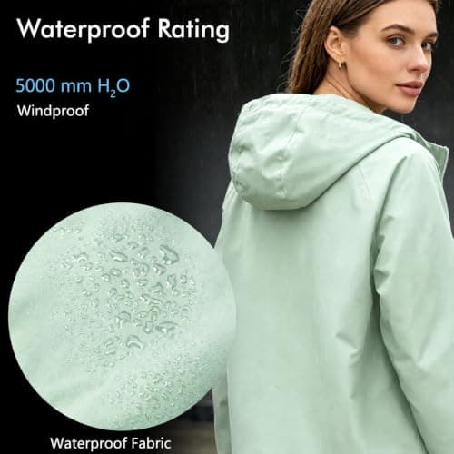 Innfttwo Lightweight Rain Jackets Womens ladies Waterproof Jackets with Hood Packable Raincoat Women for Running Cycling Hiking (UK, Alpha, S, Regular, Regular, Green) — view 4