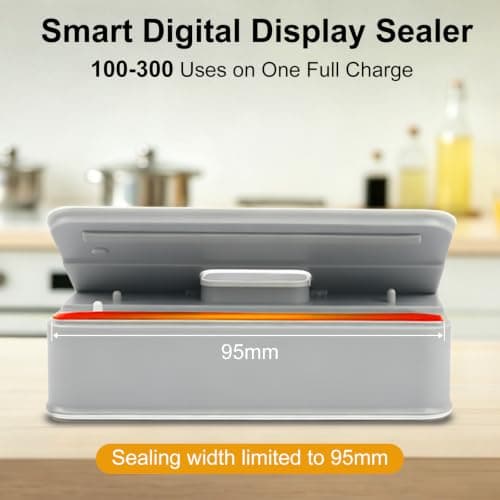 Mini Bag Sealer,2 in 1 Rechargeable Sealer Machine with Cutter and Magnetic — view 6