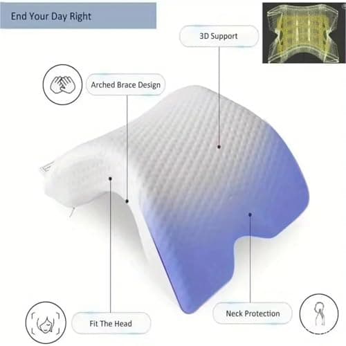 U-shaped Bending Bone Memory Foam Pillow Zero Pressure Couples Pillow Slow Rebound Arch Nap — view 3