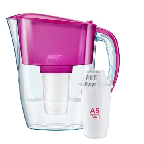 AQUAPHOR Bundle – 2.9L Smile Pink Water Filter Jug with A5 Filter (Magnesium added) + 500ml City Filter Water Bottle Pink | Reduces Limescale, Chlorine, Microplastics and PFAS | BPA-Free — view 2