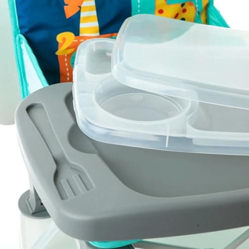 ebebek baby plus Picnic Booster Highchair | Highchair Portable Seat Chair | Compact Fold with Straps for Indoor Outdoor Use | Foldable High Chair Toddler Seat for Eating (Multicolored) — view 6