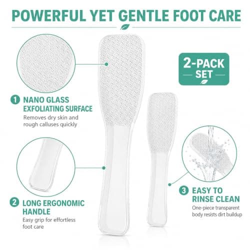 2 Pack Nano Glass Foot File for Gentle Hard Skin Removal — view 3
