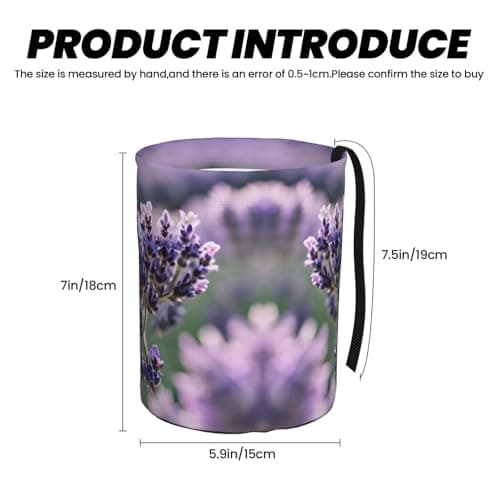 MDATT Lavender Flower Car Trash Can Leak-Proof Organizer For Long Road Trips And Family Vacations — view 3