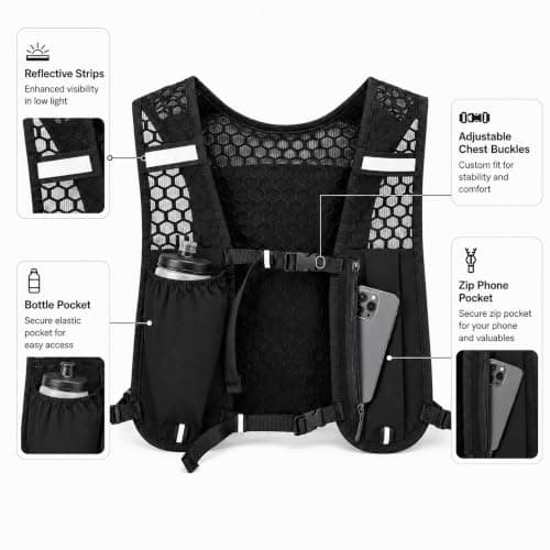 Qoibraze Running Vest for Women and Men, Lightweight Hydration Backpack — view 2