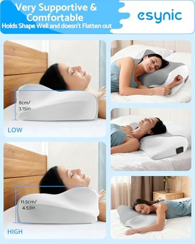 eSynic Memory Foam Pillow with White Sound Bone Conduction 11cm/13cm High — view 5