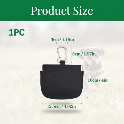 Silicone Dog Treat Pouch for Dog Training,One-Hand Access Dog Treat Bag,Dogs Training Treat Pouch with Hook Ring & Magnetic Closure,Portable Small Puppy Bag for Daily Walking,Training,Travel (Black) — view 2