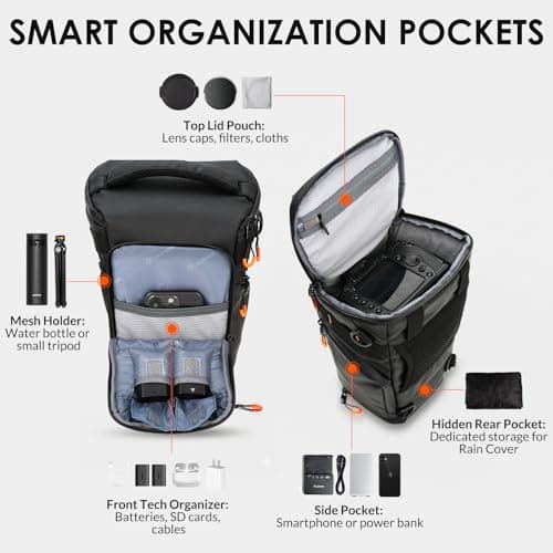 TARION DSLR Small Camera Bag Expandable Toploader Sling Bag with Strap — view 4