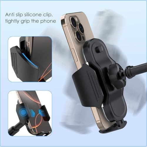 VIIMAKE Upgraded Clamp Suction Cup Car Phone Holder,Windshield/Dashboard Phone Car Mount with Strong Sticky Gel for iPhone, Samsung, GPS, 4-6.8 Inch Devices — view 3