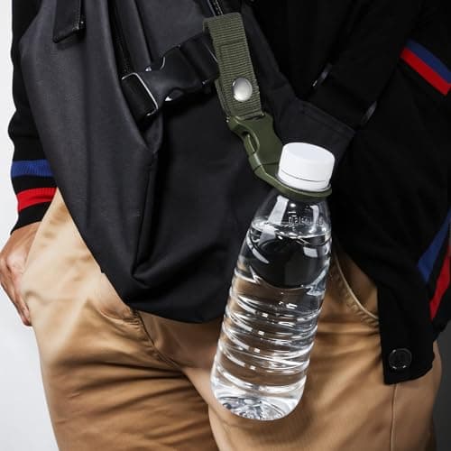 4Pcs Hanging Water Bottle Clip for Backpack, Portable Water Bottle Buckle Clip for Outdoor Camping Hiking Traveling Backpack Belt Nylon Webbing Strap Tools — view 5