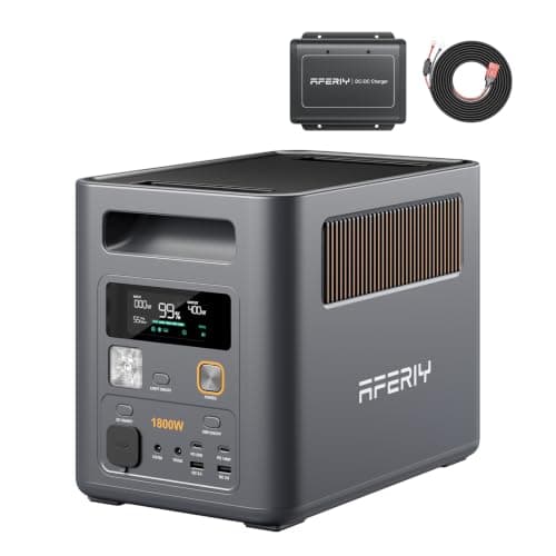 AFERIY P180Pro Portable Power Station with Alternator Charger，Expandable to 5120wh, Fast Charging 0-90% in 60 Minutes, LiFePO4 Portable Battery with UPS, BMS, Solar Power Station for Camping, Home