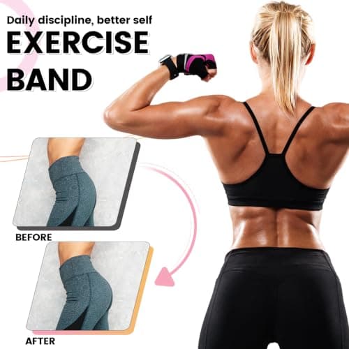 Exercise Bands, Fabric Resistance Bands for Working Out, Workout Bands Resistance for Women & Men, Multi-Colored Fabric Booty Bands for Leg Strength Training, Rehab, Yoga (3Pack-Blue) — view 4