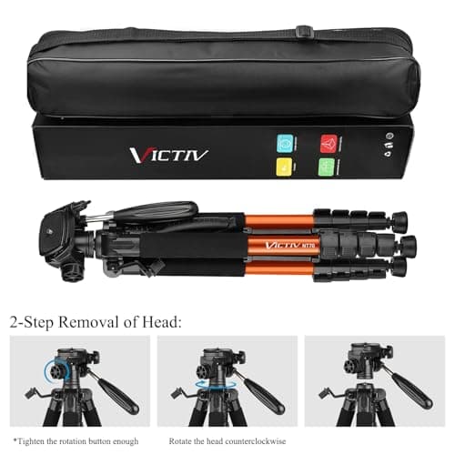 Victiv 182 cm Aluminium Camera Tripod, Lightweight Compact Travel Tripod — view 6