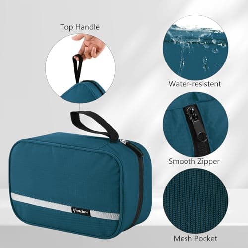 homchen Hanging Travel Toiletry Bag, Waterproof Folding Portable Cosmetic Wash Bag for Men and Women (M, EGREEN) — view 2