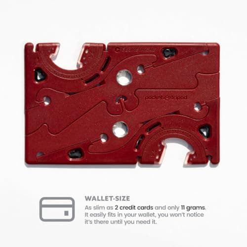GEOMETRICAL Pocket Tripod PROv2 Wallet-Size iPhone Tripod - Universal Kit (Blood Red) — view 5
