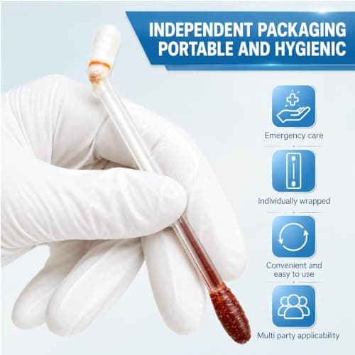 200pcs Iodine Swabs, Iodines Liquid, Disposable Iodi Ne for Wounds, Portable Individually Wrapped Cotton Buds for Nasal Ears Bruise, Emergency Wound Care — view 2