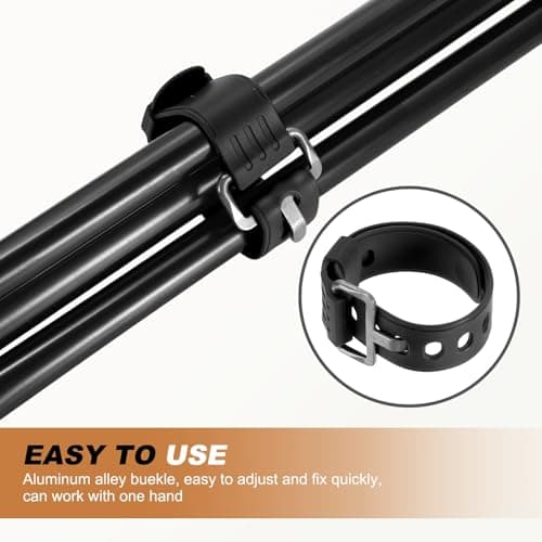 LOUMEVITA 2 Pcs Silicone Tie Down Strap, 70cm / 28 inch Versatile Wear Resistant Silicone Securing Strap with Metal Buckle for Luggage Binding Outdoor Equipment Sorting,Black — view 5