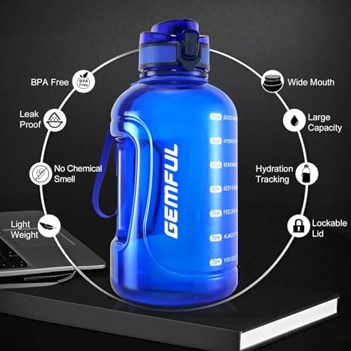 GEMFUL 2L Hiking Water Bottle, Motivational Time Marker Jug — view 4