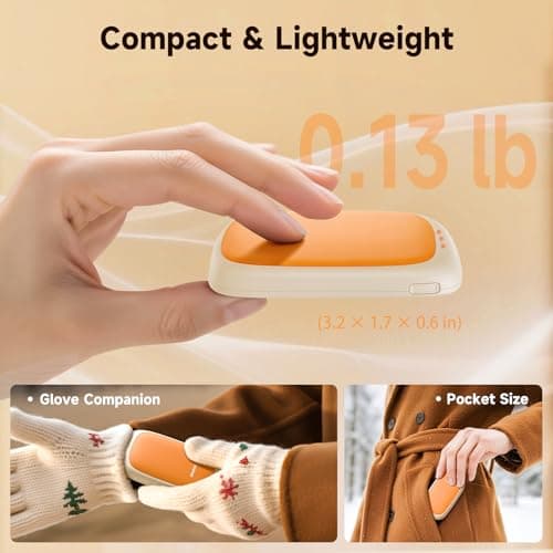 Bearwind Electric Hand Warmers Rechargeable, 2 Pack Magnetic Design, Orange — view 5