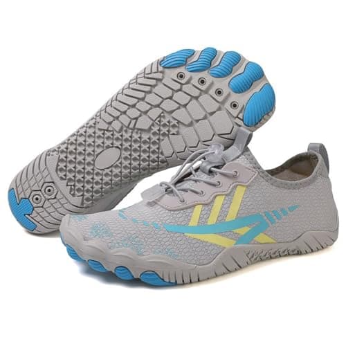 Generisch Women's Outdoor Trainers, Water Shoes for Hiking, Walking, Cycling, Non-Slip, Breathable, Quick-Drying, Comfortable with Elastic Quick Release, gray, 12 UK — view 3