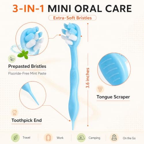 TuckPoki Mini Disposable Travel Toothbrushes with Toothpaste, 24 Count — view 3
