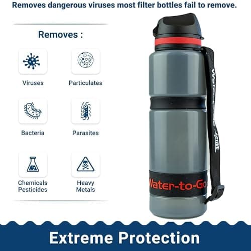 Water-to-Go Eco Active BPA-Free Water Filter Bottle & Purifier, 750ml, Red — view 6