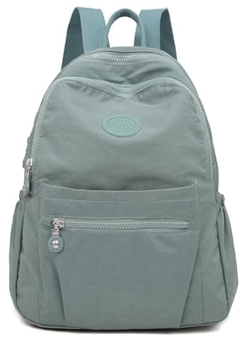 Ecohaso Women's Fashion Backpacks, Small Backpacks for Women Mini Nylon Waterproof Anti Theft Rucksack Women Travel Handbag (Green)