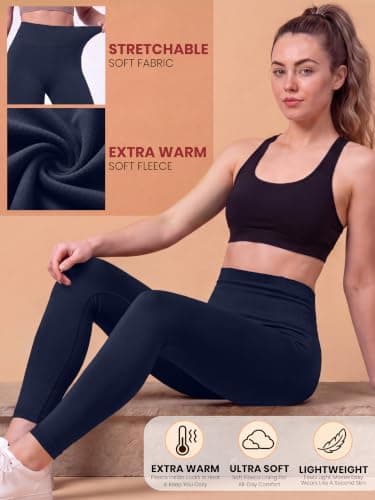 Love My Fashions® Womens Thermal Lined High Waisted Leggings for Women UK Pack of 2 Tummy Control Seamless Soft Warm Casual Winter Pants Navy Blue — view 5